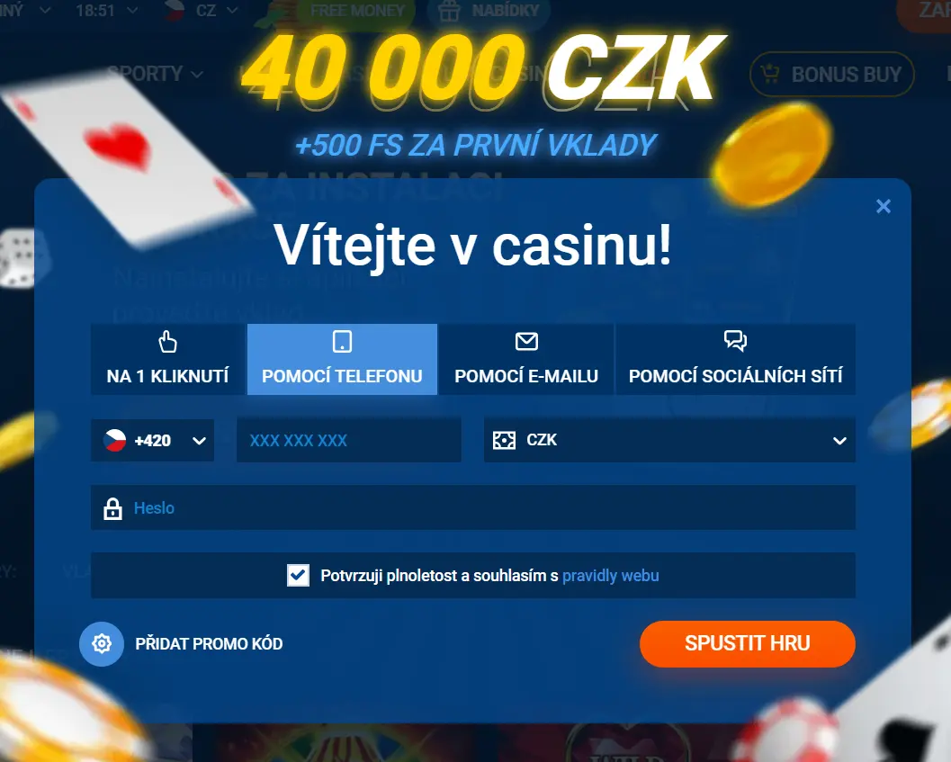 Registrační okno Mostbet se čtyřmi záložkami – Na 1 kliknutí, Pomocí telefonu, Pomocí e-mailu, Pomocí sociálních sítí